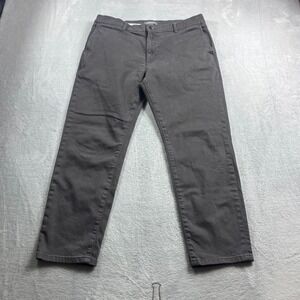 Ash & Erie Essential Chino Pants Mens 36x27 Charcoal Gray Slim Fit Stretch Twill